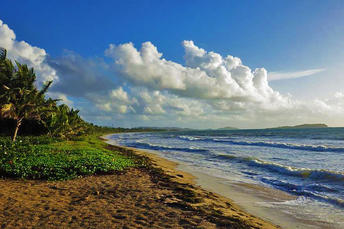 Puerto Rico beach with blue skies